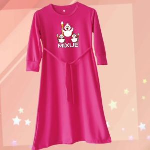 Gamis Panjang Anak Perempuan Usia 2-9 Tahun Mixue Three Bahan Babyterry