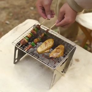 เตาย่าง เตาอบถังขนาดเล็ก พกพาสะดวก ย่างหมูแบบพกพา สามารถพับได้ พกพาไปได้ทุกที่ เตาสำหรับปาร์ตี้