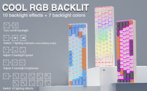 SOLAKAKA SK968 Wired Gaming Keyboard Rechargeable Illuminated  Cool RGB Backlit 68 Key Feeling Keyboard