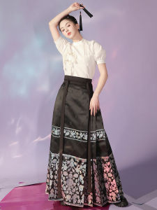 Váy Mặt Ngựa Trang Trí Kim Cương Tròn Phong Cách Trung Hoa Han Elements Quần Áo Cổ Truyền Hanfu Chất Liệu Polyester