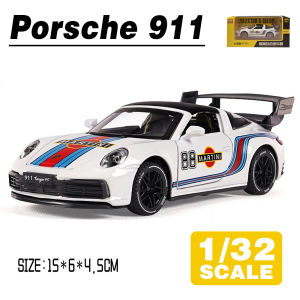 LEO 1:32 Porsche 911 Martini Diecast Model Car Alloy Cars Toys Collection Gift For Kids Boy Girl