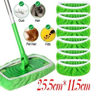 2/6/10pcs Sweeper Wet Dry Cleaning Cloths Reusable Microfiber Mop Pads Green Furniture Floor Mop Head Kitchen Cleaning Supply