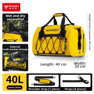 Motowolf | Waterproof Motorbike Tail Bag Large Capacity