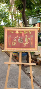 Tranh Liễn Cửu Huyền Thất Tổ chất liệu vải canvas cao cấp mẫu ngang