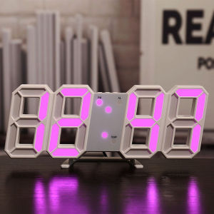3D LED Digital Alarm Clock Wall Clock Desk Alarm ClockTime/Date/Temperature for Home/ Kitchen/Office