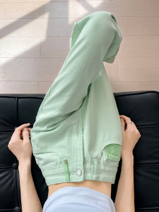 High Waist Wide Leg Denim Jeans Womens Color Block Design Slimming Summer Loose Floor-Length Straight Leg Pants