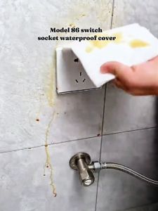 86 Type Socket Protector Self-adhesive Waterproof Box Protection Cover for Toilet Switch Bathroom Socket Power