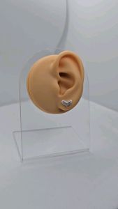 Heart stud stone earrings silver 92.5 italy silver jewelry (TUNAY NA SILVER)