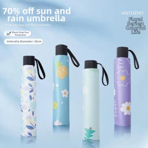 Sun UV Protection Black Coating Rain and Shine Umbrella