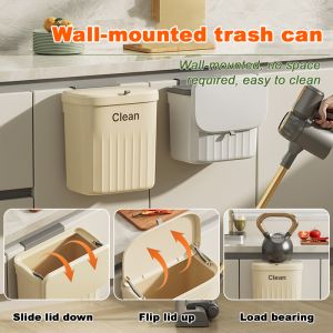 ถังขยะติดผนังห้องน้ำ เส้นผ่านศูนย์กลางขนาดใหญ่ ประหยัดพื้นที่ ถังขยะในครัวกันน้ำ