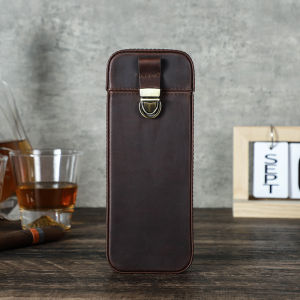 Handmade da thật vỏ di động 3/6 khe cắm lưu trữ chủ Humidor hộp cổ điển người đàn ông Túi du lịch Bộ sưu tập hiển thị trường hợp