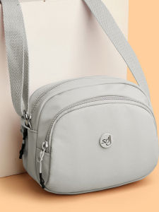 Casual Crossbody Bag Lightweight Multi-layer Womens Shoulder Bag Travel Outdoors Leisure Nylon Soft Handbag Single Strap