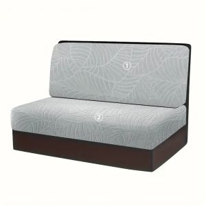 2pcs/set Leaves Jacquard RV Dinette Cushion Covers Elastic Armless Couch Slipcover Stretch Rv Camper Car Bench Seat Case Camping