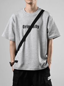 American Style Loose Oversize Casual Short Sleeve T-Shirt Mens Summer New Retro Versatile Body Shirt Breathable Cotton round Neck