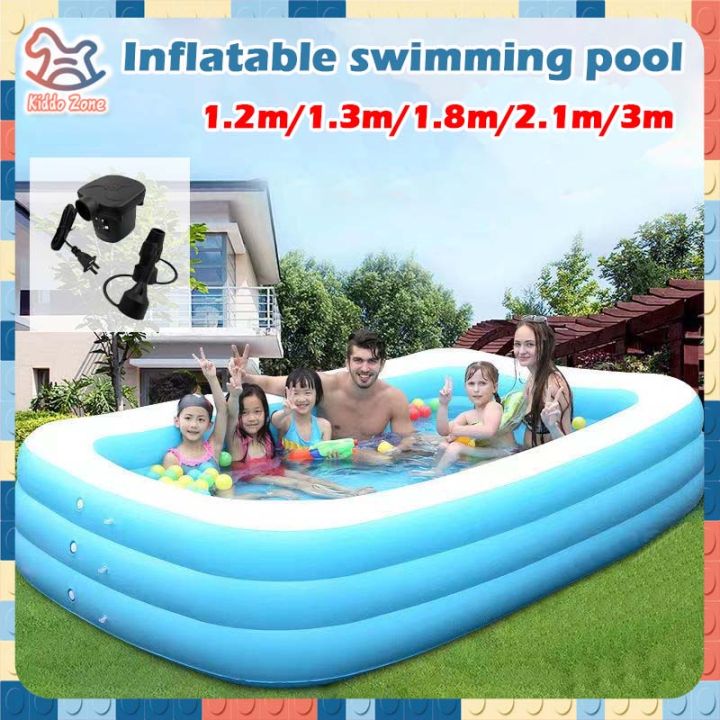 3 Meters Super Large Swimming Pool Rectangular Inflatable Home Water ...