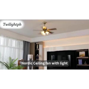 Free Light Bulb Fan Chandelier Vintage Adjustable Mute With Remote Control Fan Ceiling Lights for Restaurant Cafe Kitchen Living Room Decorative Lighting