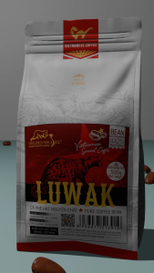 Cà phê chồn Luwak rang mộc ( Túi Zip 500g Hạt )