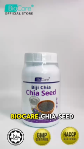 1x Biocare Organic Chia Seed 200gm bottle