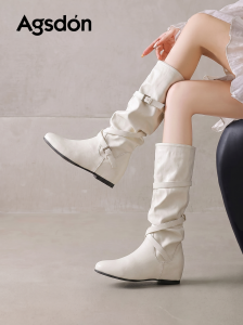 Agsdon | Thick Sole Tall Shaft Boots with Internal Heel for Women
