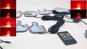 LED Illuminated Car Finger Light With Remote Control Road Racing Signs Medium Finger Gesture Light Hand Lamp