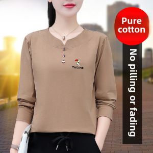 TUCANO Pure Cotton Long Sleeve Womens T-shirt Fashionable Base Shirt Korean Style Creative Pattern Spring Autumn Wear