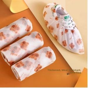 Cartoon PrintedDisposable Thickened Non-woven Fabric Shoe Covers Anti-slip Indoor Home Use Durable Foot Covers for Students