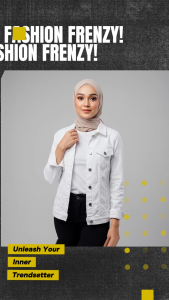 Jaket Denim Wanita Putih Outer Jeans Casual Hijab Friendly Tahan Lama Stylish Elegan Terbaru