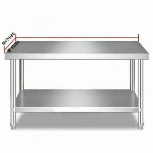 Extra Thick Double Layer Stainless Steel Worktable Three-tier Storage