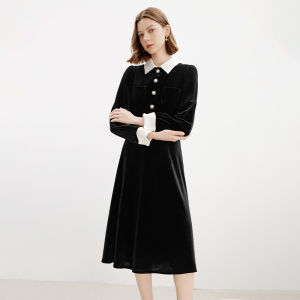 LANCY FROM 25 | French Retro Velvet Slimming Waist-defined Dress Winter