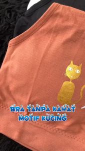 BRA536 Bra Tanpa Kawat Miniset Pakaian Dalam Wanita Motif Kucing Purrfect Cat Bra Olahraga Sportbra Gym Bra Busa
