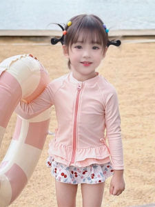 Cute and Stylish Long Sleeve Separate Swimwear for Girls UV Protection