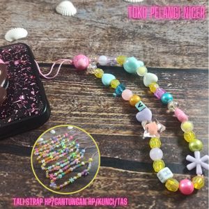 Tali Strap Gantungan HP Manik Permen & Lanyard HP Aestetik