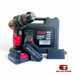 Bor Cordless NEW GTOOLS Tipe GT03 impact drill mesin bor baterai chuck besi KEYLESS auto lock