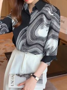 Desain Korea Unik dan Kreatif: Kaos Chiffon Kerah Panjang & Pakaian Kerja Wanita Modern