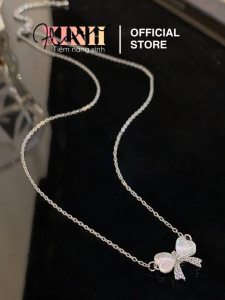 Dây Chuyền Nữ Aria Flora Charm Nơ Đá Lấp Lánh Minimalist Handmade Đáng Yêu