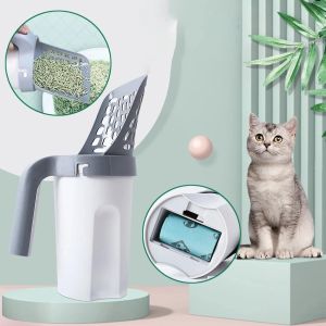 Cat Litter Shovel Scoop with Cat Litter Box 2 in 1 Pet Toilet Cleaning Tool Cat Supplies Accessory