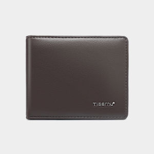 Tigernu Mens Wallet Short Style Multi-Card Slot Leather Billfold Integrated Money Clip Business Casual Handbag