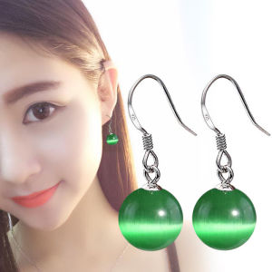 Opal Ear Rings Female Earrings Long South Korea Elegant Stylish All-Match Fashionmonger Elegance Cute Online Influencer Eardrops