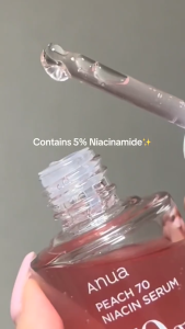 Anua Peach 70% Niacinamide Serum 30ml Brightening Hydrating Glow Booster Pore Care Face Serum