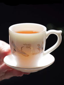 High End Single Cup Tea Cup for Men And Women Purple Sand Ceramics with Handle White Porcelain Male Female Coffee Cups