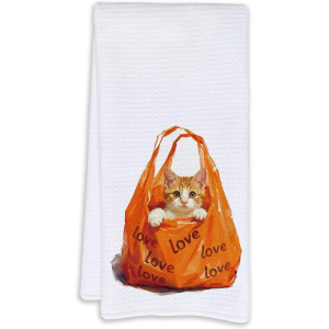 1 Piece Funny Orange Tabby Cat Print Kitchen Towel Dish Towel Hand Towel Kitchen Decor Towel Neighbor Gift Sweet Housewarming Gift for Friends Mom Gift Friend Birthday Gift