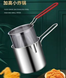 Tall & Mini Stainless Steel Tempura Deep Frying Oden Cooker Chicken French Fries Pot Pan Fry Goreng 油炸锅 Kuali Periuk Fried Minyak