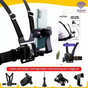[COD] NANVAN TALI STRAP DADA HP MOUNT CHEST STRAP HP CLIP 1 SET VLOGGER