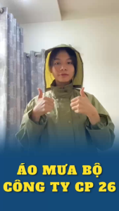 Áo mưa bộ màu vàng lính chất liệu dày 3 size bộ 4 món Công Ty CP 26 sản xuất