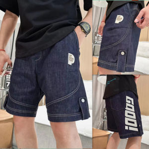 Summer New Mens Washed Stitching Embroidery Jeans Shorts Trendy High Street Comfortable Versatile Five-Point Jeans Shorts