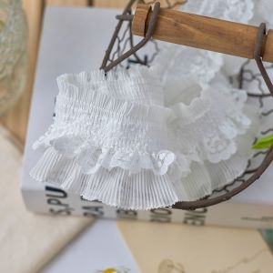 ริบบิ้นผ้าปักยางยืดสีดำขาวระดับไฮเอนด์ DIY สำหรับเสื้อผ้า DIY สำหรับผู้ชายและผู้หญิง ผ้าปักลายดอกไม้