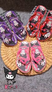 SANDAL JEPIT ANAK PEREMUAN SPONS SABLON KUROMI
