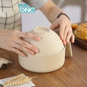 Plusone 4 pcs set Mangkok kanak-kanak/bubur Free Alat Makan Sendok Garpu Sumpit - 1204