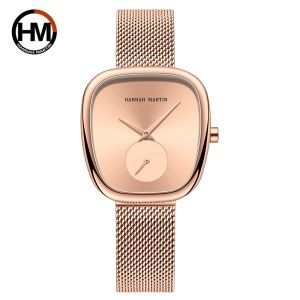 Hannah Martin Luxury Fashion Elegant Ladies Watch Waterproof Watch for Woman Mesh Stainless Steel Quartz Gift Women Watch Reloj