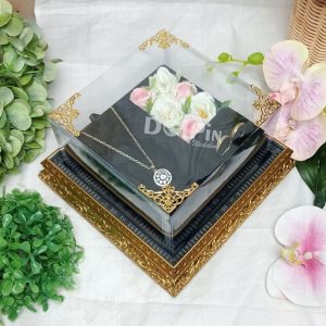 Kotak Bunga Tempat Perhiasan Cincin dan Kalung Mahar atau Seserahan Pernikahan - FBCK